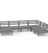7-tlg. Garten-Lounge-Set Kiefer Massivholz Grau