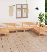 8-tlg. Garten-Lounge-Set Massivholz Kiefer