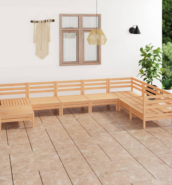 8-tlg. Garten-Lounge-Set Massivholz Kiefer