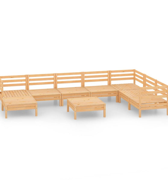 9-tlg. Garten-Lounge-Set Massivholz Kiefer