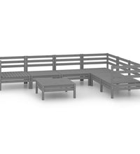 7-tlg. Garten-Lounge-Set Massivholz Kiefer Grau