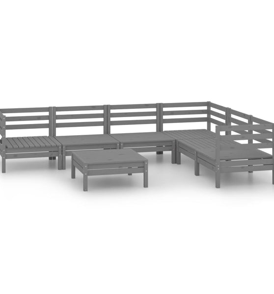 7-tlg. Garten-Lounge-Set Massivholz Kiefer Grau