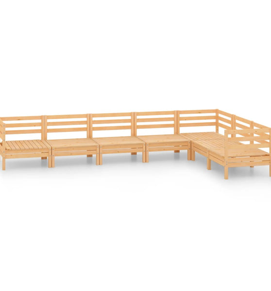 7-tlg. Garten-Lounge-Set Massivholz Kiefer