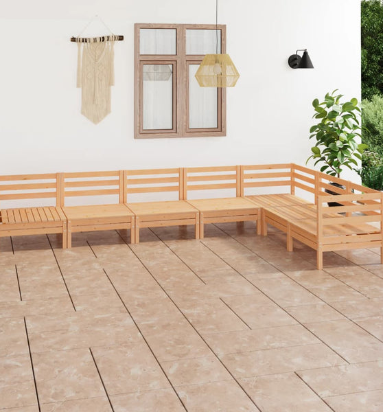 7-tlg. Garten-Lounge-Set Massivholz Kiefer