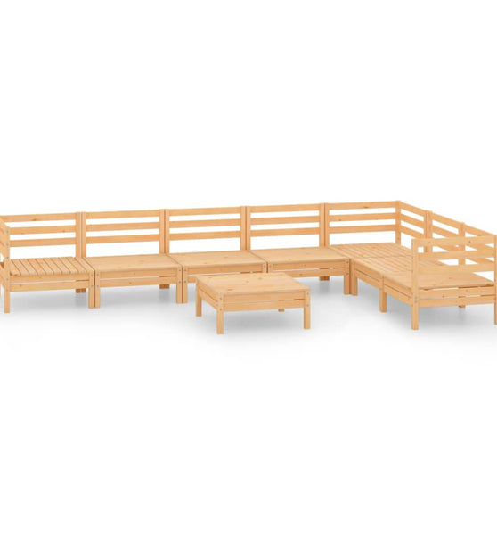 8-tlg. Garten-Lounge-Set Massivholz Kiefer