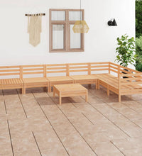 8-tlg. Garten-Lounge-Set Massivholz Kiefer