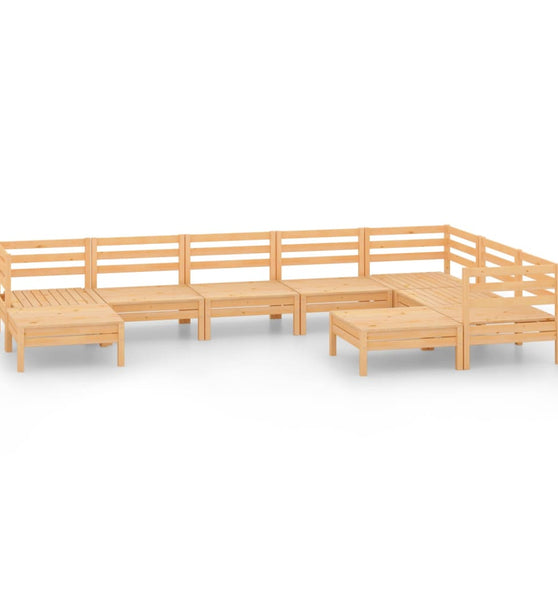 9-tlg. Garten-Lounge-Set Massivholz Kiefer