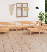 9-tlg. Garten-Lounge-Set Massivholz Kiefer