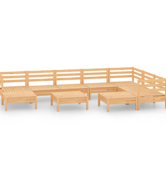 10-tlg. Garten-Lounge-Set Massivholz Kiefer