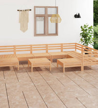 10-tlg. Garten-Lounge-Set Massivholz Kiefer
