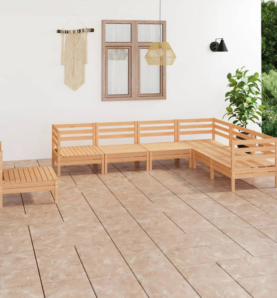 7-tlg. Garten-Lounge-Set Massivholz Kiefer