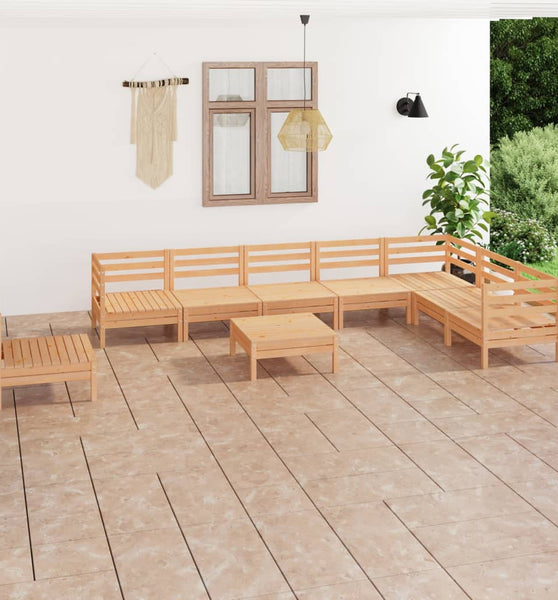 9-tlg. Garten-Lounge-Set Massivholz Kiefer