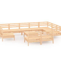 11-tlg. Garten-Lounge-Set Massivholz Kiefer