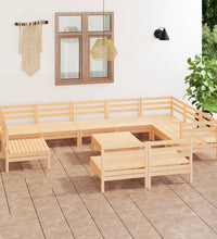 11-tlg. Garten-Lounge-Set Massivholz Kiefer
