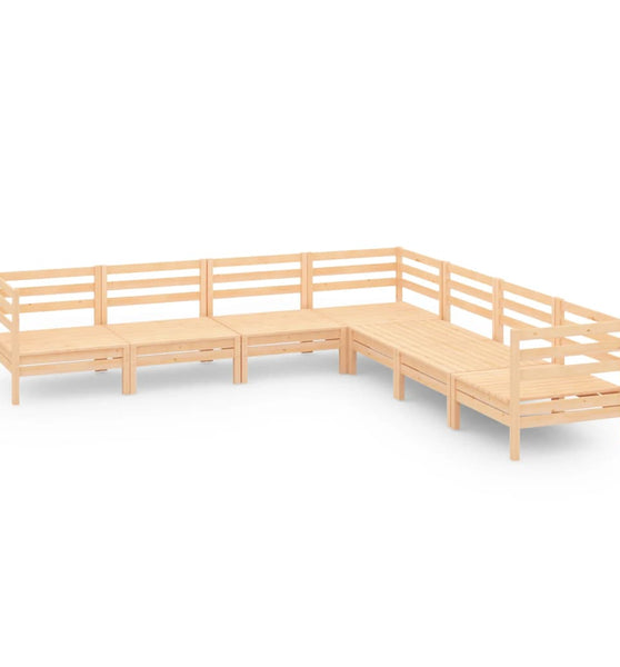 7-tlg. Garten-Lounge-Set Massivholz Kiefer