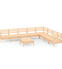 9-tlg. Garten-Lounge-Set Massivholz Kiefer