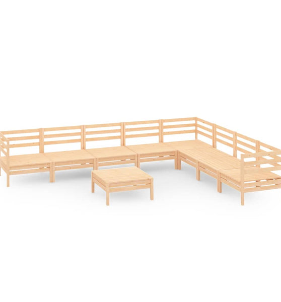 9-tlg. Garten-Lounge-Set Massivholz Kiefer