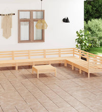9-tlg. Garten-Lounge-Set Massivholz Kiefer