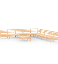 10-tlg. Garten-Lounge-Set Massivholz Kiefer