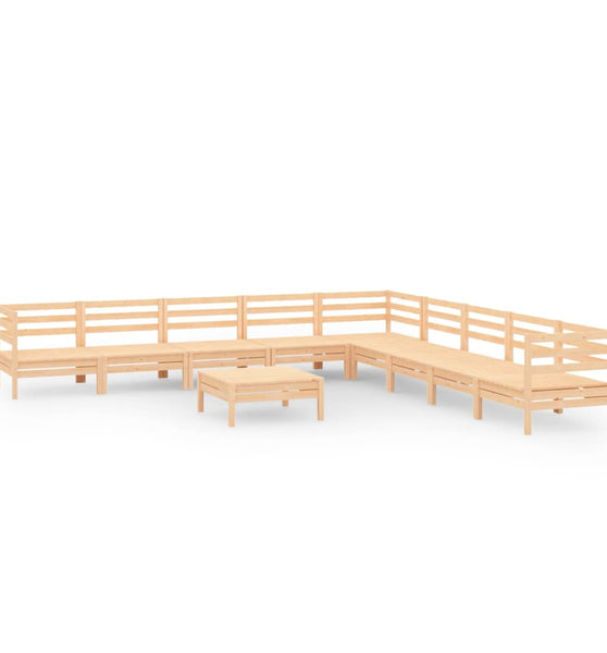 10-tlg. Garten-Lounge-Set Massivholz Kiefer