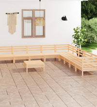 10-tlg. Garten-Lounge-Set Massivholz Kiefer
