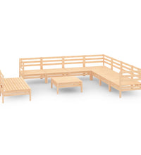 10-tlg. Garten-Lounge-Set Massivholz Kiefer