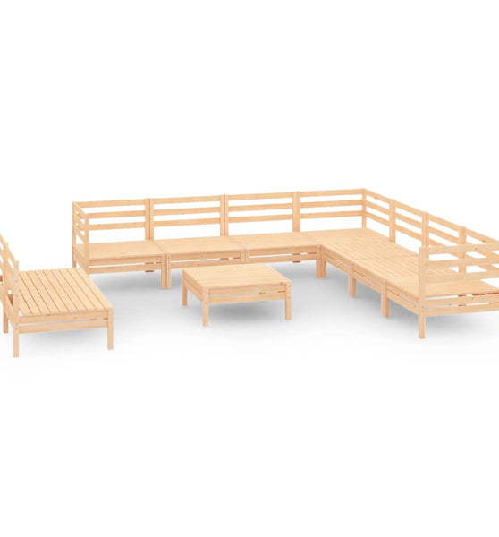 10-tlg. Garten-Lounge-Set Massivholz Kiefer