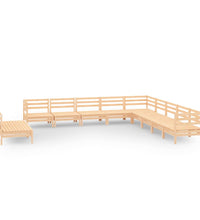 11-tlg. Garten-Lounge-Set Massivholz Kiefer