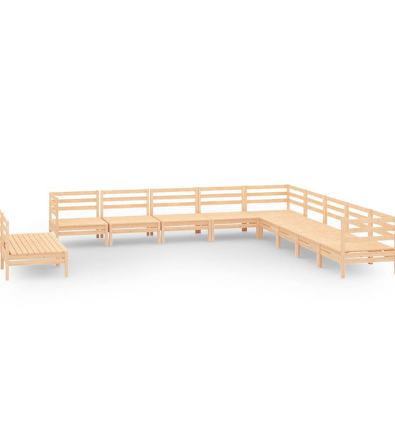 11-tlg. Garten-Lounge-Set Massivholz Kiefer