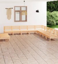 11-tlg. Garten-Lounge-Set Massivholz Kiefer