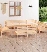11-tlg. Garten-Lounge-Set Massivholz Kiefer