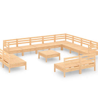 13-tlg. Garten-Lounge-Set Massivholz Kiefer
