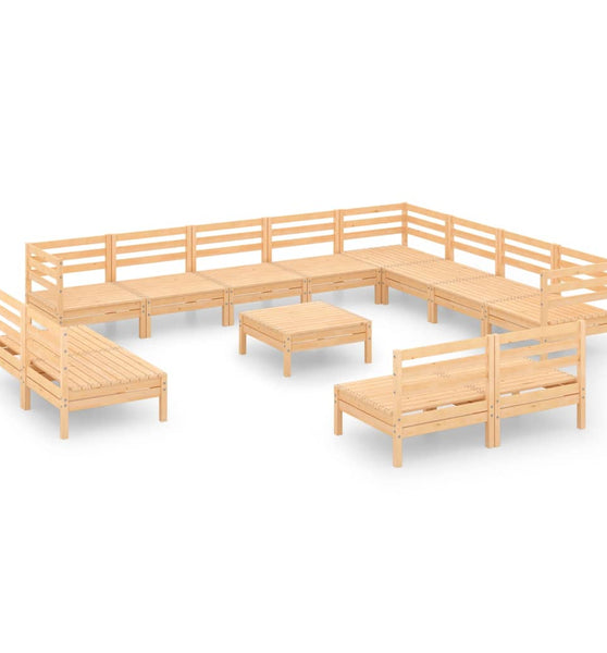 13-tlg. Garten-Lounge-Set Massivholz Kiefer