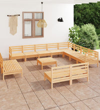 13-tlg. Garten-Lounge-Set Massivholz Kiefer