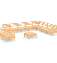 11-tlg. Garten-Lounge-Set Massivholz Kiefer