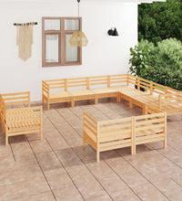 11-tlg. Garten-Lounge-Set Massivholz Kiefer