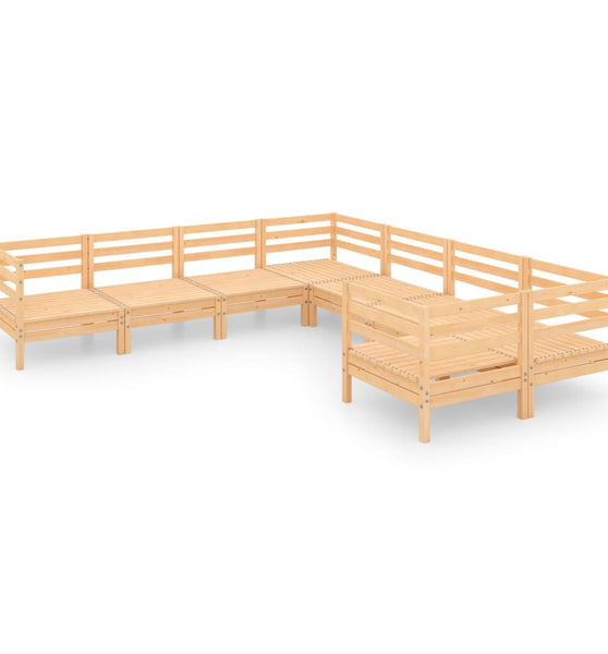 8-tlg. Garten-Lounge-Set Massivholz Kiefer