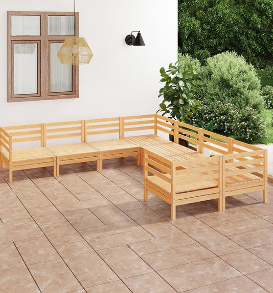 8-tlg. Garten-Lounge-Set Massivholz Kiefer