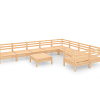 10-tlg. Garten-Lounge-Set Massivholz Kiefer