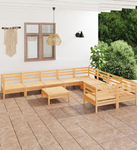 10-tlg. Garten-Lounge-Set Massivholz Kiefer
