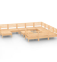 12-tlg. Garten-Lounge-Set Massivholz Kiefer