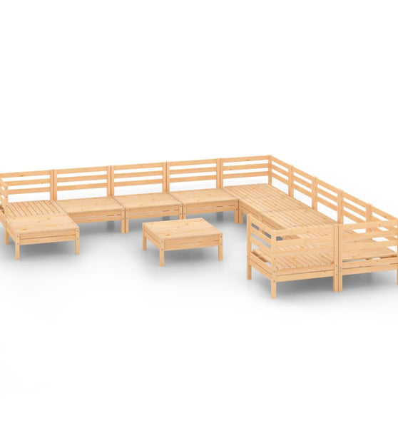 12-tlg. Garten-Lounge-Set Massivholz Kiefer