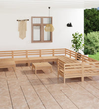 12-tlg. Garten-Lounge-Set Massivholz Kiefer