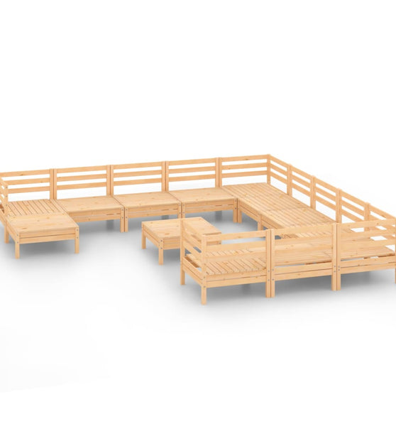 13-tlg. Garten-Lounge-Set Massivholz Kiefer