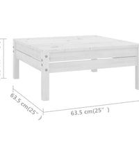 7-tlg. Garten-Lounge-Set Weiß Massivholz Kiefer