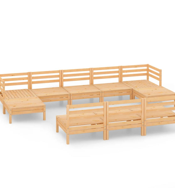 10-tlg. Garten-Lounge-Set Massivholz Kiefer