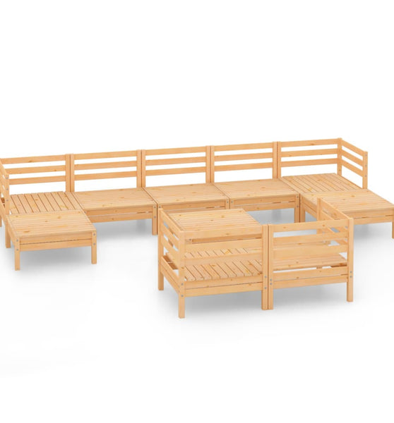 10-tlg. Garten-Lounge-Set Massivholz Kiefer