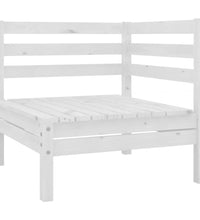 10-tlg. Garten-Lounge-Set Weiß Massivholz Kiefer