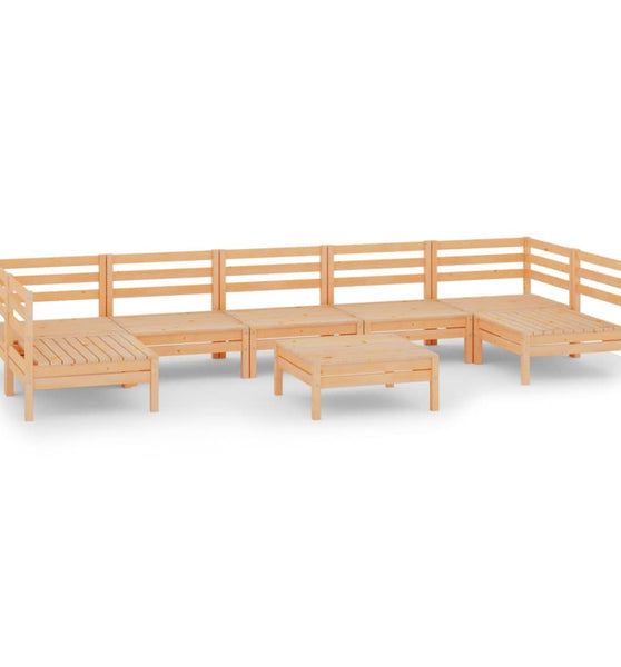 8-tlg. Garten-Lounge-Set Massivholz Kiefer