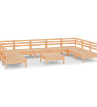 10-tlg. Garten-Lounge-Set Massivholz Kiefer